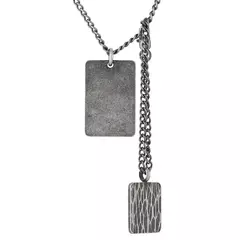 Colar Masculino Tag Duplo Aço inoxidável