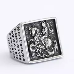 Anel São Jorge Aço Inoxidável Premium - Pulseiras e Acessórios Masculino | Sr Lordre