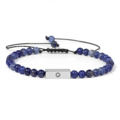 Imagem do Pulseira Masculina Deuses Pedra Natural Fecho Ajustável 4mm