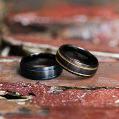 Anel Masculino Linha Dupla de Tungstênio 8mm - loja online