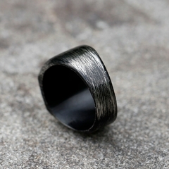 Anel Masculino Vintage Aço Inox Escovado - comprar online