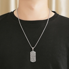COLAR MASCULINO TAG CRAVEJADA EM ZIRCÔNIA E AÇO INOX - comprar online