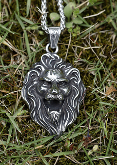 Colar Masculino Leão Viking Aço Inox