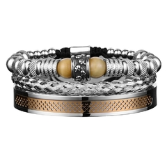 Kit de Pulseira Masculina Imperio Aço Inox Premium