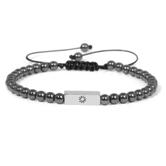 Imagem do Pulseira Masculina Deuses Pedra Natural Fecho Ajustável 4mm