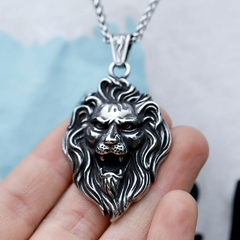 Colar Masculino Leão Viking Aço Inox na internet
