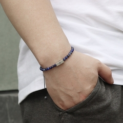 Pulseira Masculina Deuses Pedra Natural Fecho Ajustável 4mm - comprar online