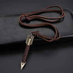 Colar Masculino Seta Couro Legitimo Vintage - comprar online