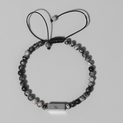 Pulseira Masculina Deuses Pedra Natural Fecho Ajustável 4mm na internet