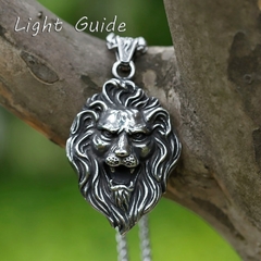 Colar Masculino Leão Viking Aço Inox - comprar online