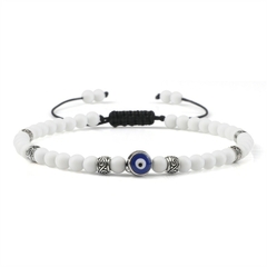 Pulseira Masculina Olho Grego de Pedra Natural 4mm - Pulseiras e Acessórios Masculino | Sr Lordre