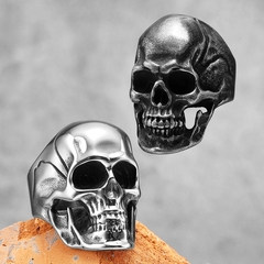 Anel Masculino Crânio Caveira Aço Inox Premium - Pulseiras e Acessórios Masculino | Sr Lordre