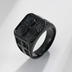 ANEL MASCULINO CRUZ AÇO INOX PREMIUM - loja online