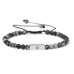 Pulseira Masculina Deuses Pedra Natural Fecho Ajustável 4mm - Pulseiras e Acessórios Masculino | Sr Lordre