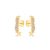Brinco ear hook 2 fileiras cravejada cristal banhado a ouro 18k - loja online