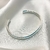 Bracelete aro liso banhado a prata