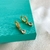 Brinco de argola click cravejada cristal pingente gota cristal banhado a ouro 18k