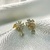 Brinco Flor Cravejada com gota cristal banhado a ouro 18k