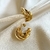 Brinco de Argola 3 Fileiras lisas M banhada a ouro 18k
