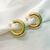Brinco argola tubo larga banhado a ouro 18k