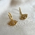 Brinco de argola click cravejada cristal pingente olho grego cravejado banhado a Ouro 18k