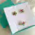 Conjunto Brinco e Anel Flor gotas com zircônias coloridas coloridas banhado a ouro 18k na internet