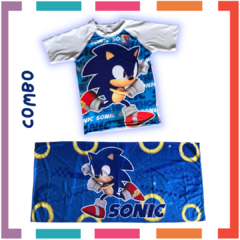 Combo Toalla Toallon + Remera de Agua Sonic en internet