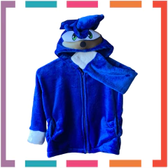 Campera Polar Soft Premium con Capucha tipo Disfraz SONIC