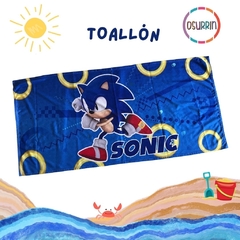 Combo Toalla Toallon + Remera de Agua Sonic