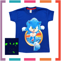 Remera SONIC que BRILLA en la oscuridad 100% algodón peinado premium - comprar online