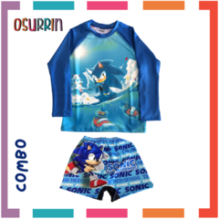 Combo Remera de agua + Short de baño. Zunga. Salida de Baño Sonic - comprar online