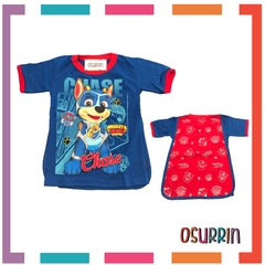 Remeras de algodón con CAPA estampa Patrulla Canina - Paw Patrol - Chase - Marshall en internet