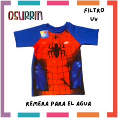 Remera Agua Lycra Anticloro Filtro Uv Hombre Araña - OSURRIN