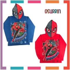 Remera de algodón con máscara y estampa de HOMBRE ARAÑA - SPIDERMAN. T4 al 14. en internet