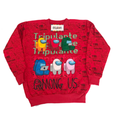Buzo Frisa Estampa AMONG US cuello redondo. T4 al 14. - tienda online