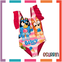 Malla BLUEY BINGO Lycra Premium Full Print con Volados