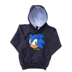 Buzo Frisa con aplique Bordado de SONIC con Capucha y Bolsillos. - tienda online