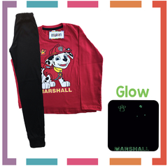 Pijama MARSHALL Patrulla Canina Paw Patrol estampa GLOW que BRILLA en la oscuridad 100% algodón peinado premium en internet
