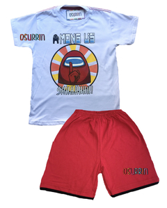 Pijama Verano AMONG US Remera + Short estampa GLOW que BRILLA en la oscuridad 100% algodón peinado premium en internet