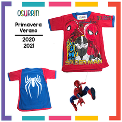 Remeras de algodón con CAPA estampa SUPER HEROES. T4 al 12 - tienda online