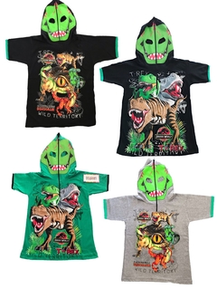 Remera de algodón con máscara DINOSAURIO y estampa de Personajes. T4 al 14. en internet