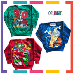 ¡Ultimos en PROMO! Buzo Estampa ARAÑA - DRAGON BALL - ZOMBIES cuello redondo.