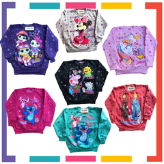 ¡Promo! BUZO DOBLE FRISA ESTAMPA PERSONAJES CUELLO REDONDO. T4 AL 14 en internet