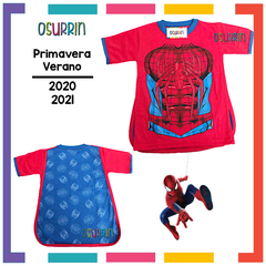 Remeras de algodón con CAPA estampa SUPER HEROES. T4 al 12 - tienda online