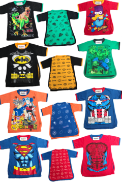 Remeras de algodón DRAGON BALL con CAPA estampa SUPER HEROES. T4 al 12 - comprar online