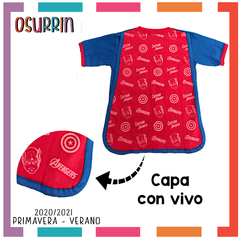 Remeras de algodón CAPITAN AMERICA con CAPA estampa SUPER HEROES. T4 al 12 - OSURRIN