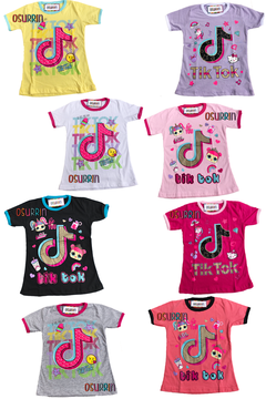 Imagen de Remera Edición Especial TIK TOK algodón. T4 al 14. Unicornio / LOL / Emojo