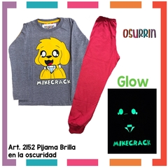 Pijama MIKECRACK estampa GLOW que BRILLA en la oscuridad 100% algodón peinado premium - OSURRIN