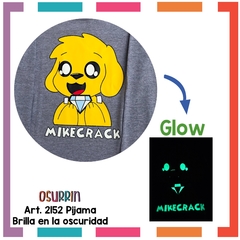 Pijama MIKECRACK estampa GLOW que BRILLA en la oscuridad 100% algodón peinado premium en internet