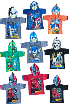 Remera de algodón con máscara IRON MAN y estampa de Personajes. T4 al 14. - comprar online